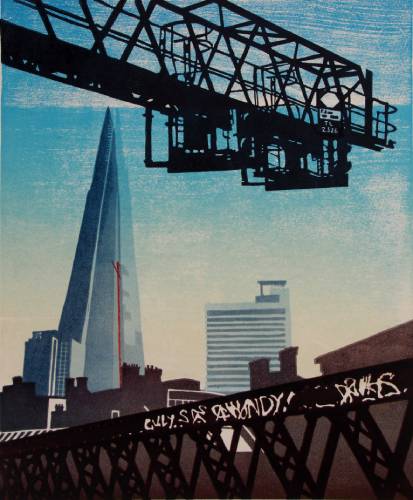  The Shard linocut London