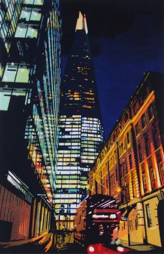  The Shard linocut London