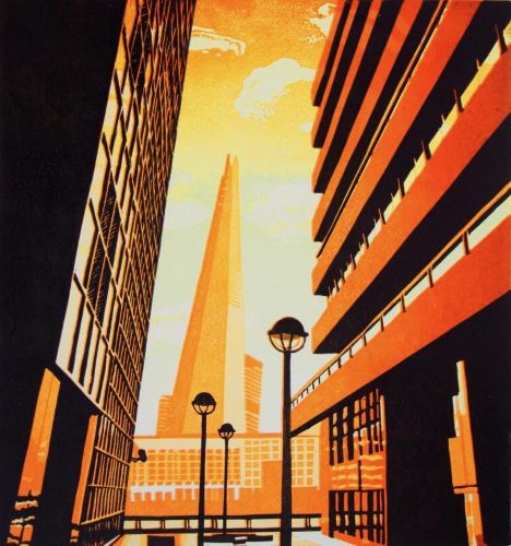  The Shard linocut London